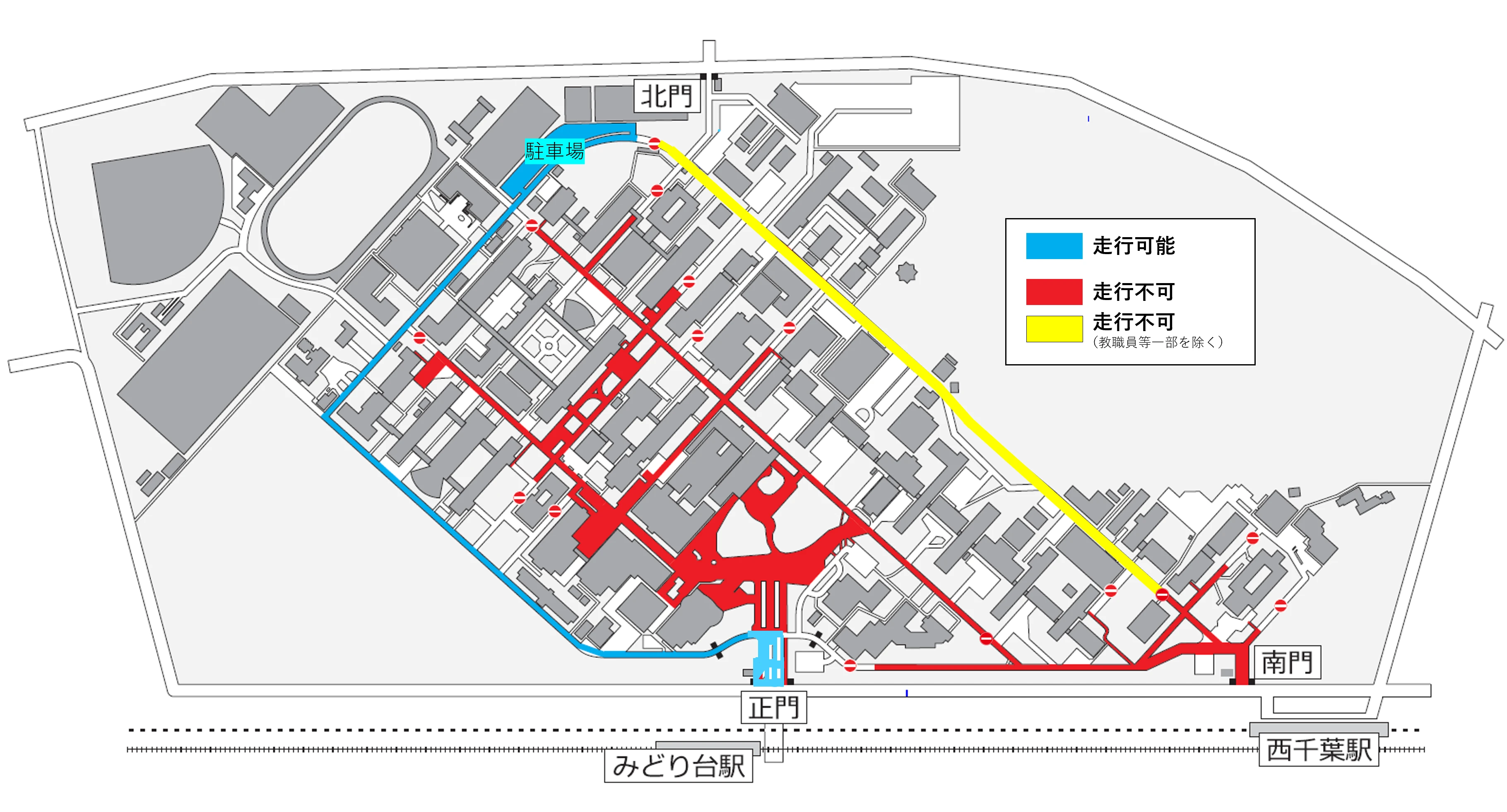 車両進入に関するマップ